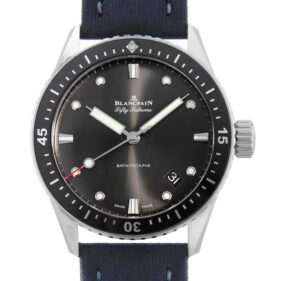 ブランパン フィフティ ファゾムス バチスカーフ 5000-1110-B52A グレー キャンバスストラップ
