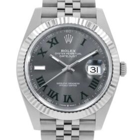 ロレックス デイトジャスト41 ジュビリーブレス グレー/グリーンローマ 126334