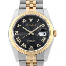 ロレックス デイトジャスト ジュビリーブレス 116233 ブラゥク彫りコンピューター