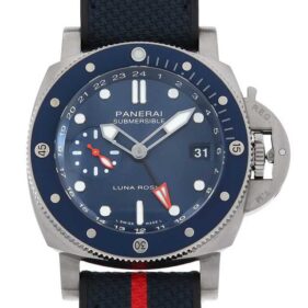 パネライ サブマーシブル GMT ルナ･ロッサ チタニオ 42mm ブルー PAM01507